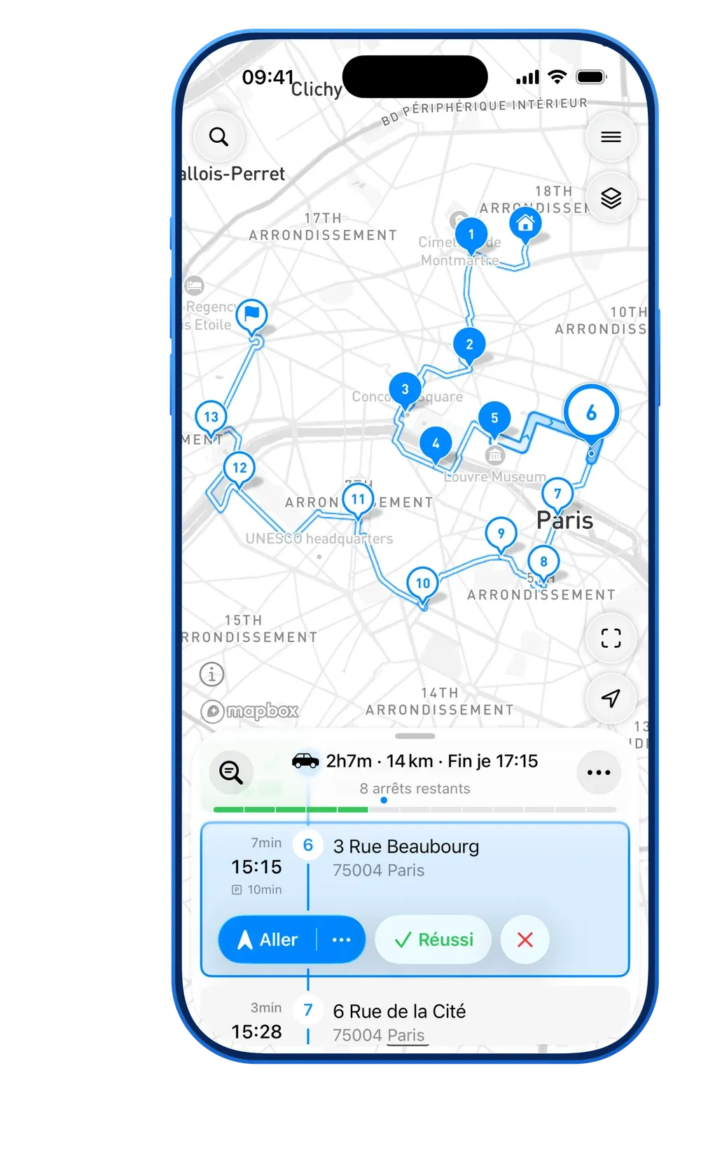 MyWay Route Planner Main List
