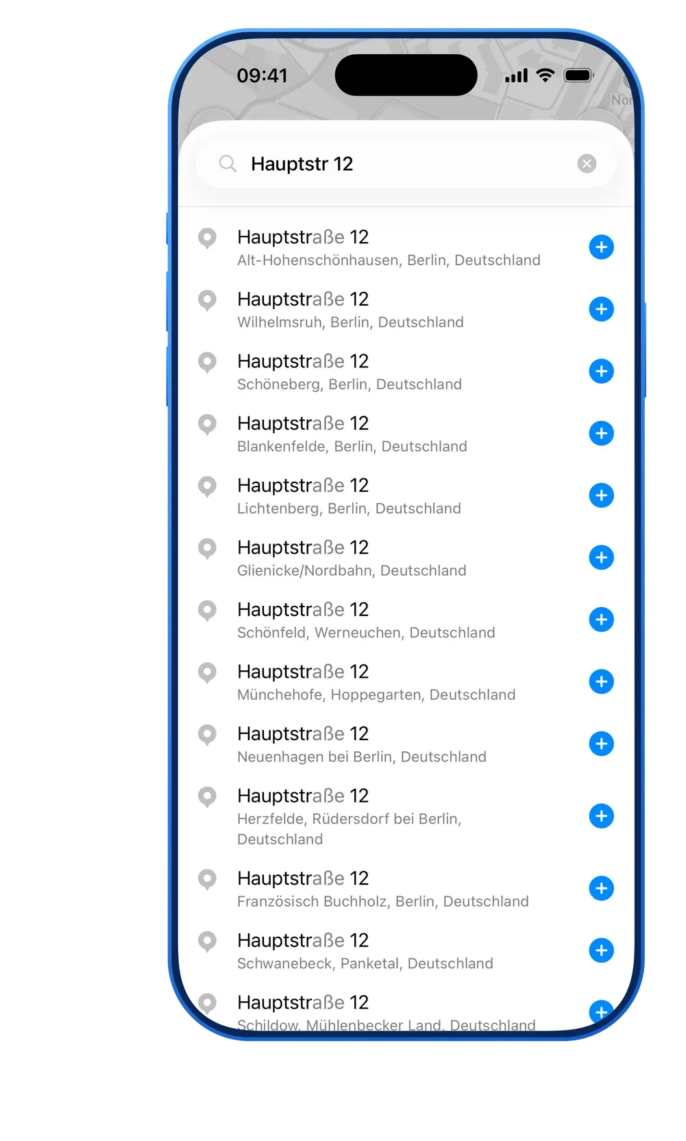 MyWay Route Planner Address Search