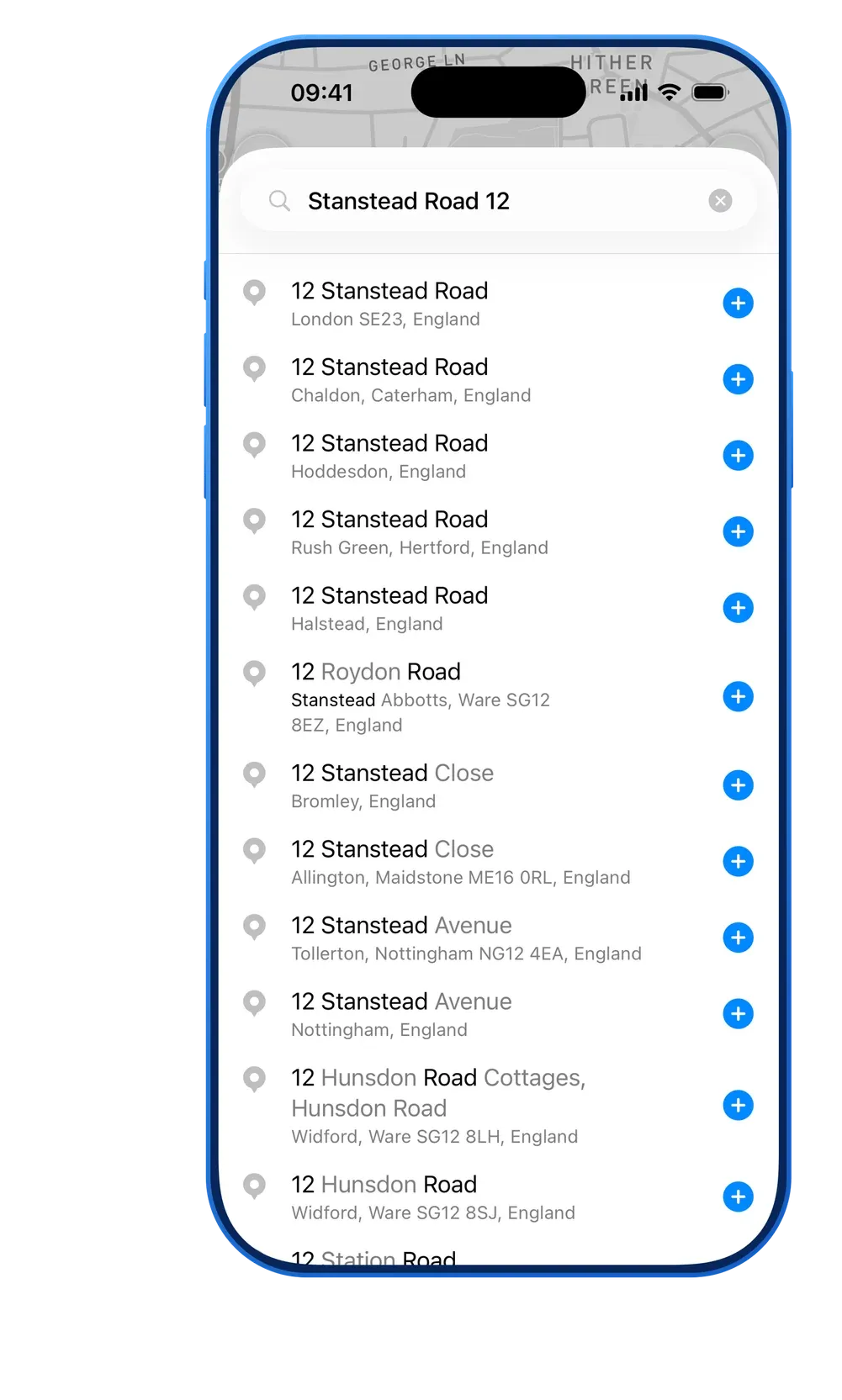 MyWay Route Planner Address Search