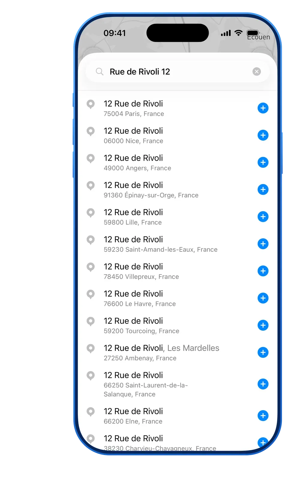 MyWay Route Planner Address Search