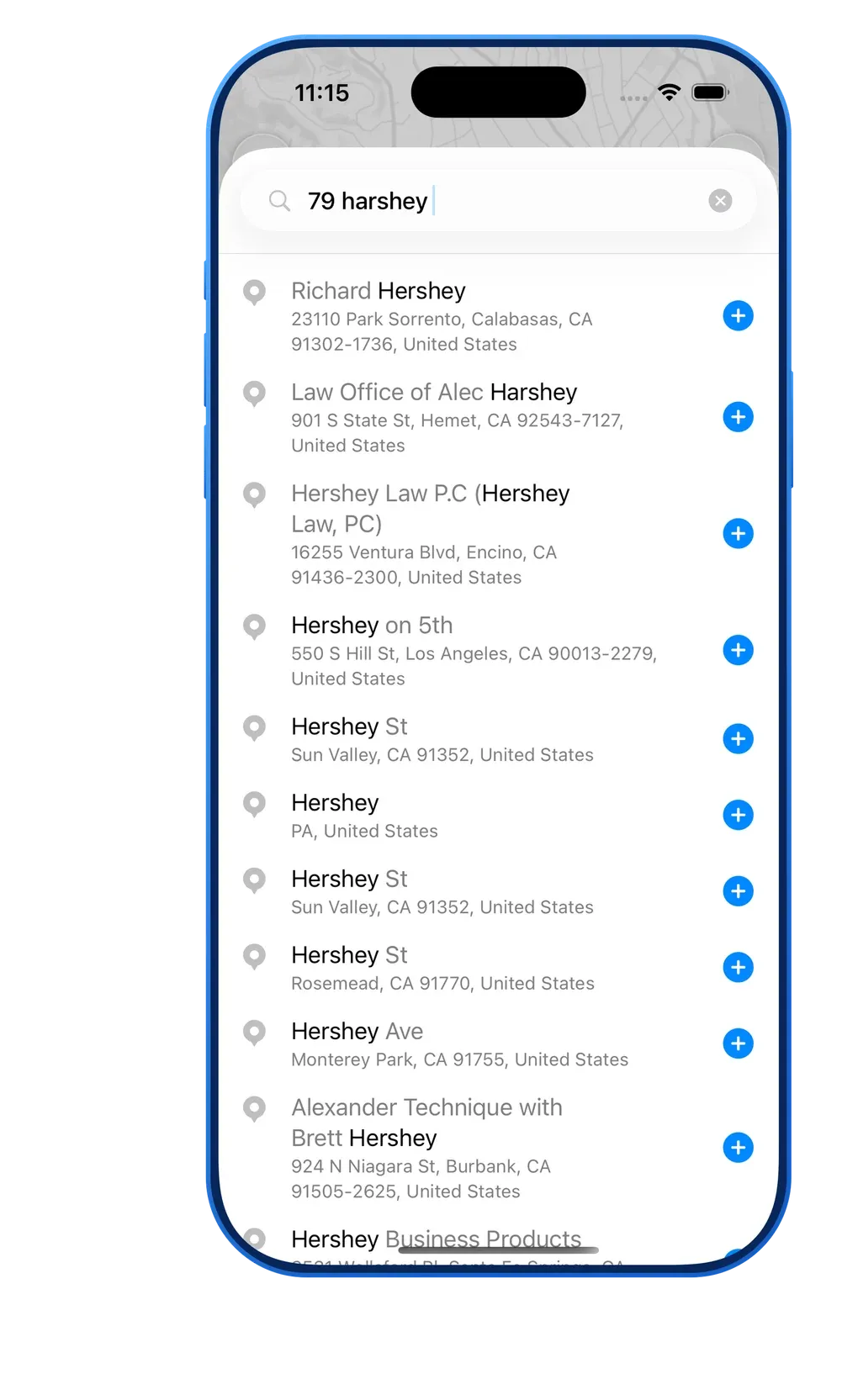 MyWay Route Planner Address Search