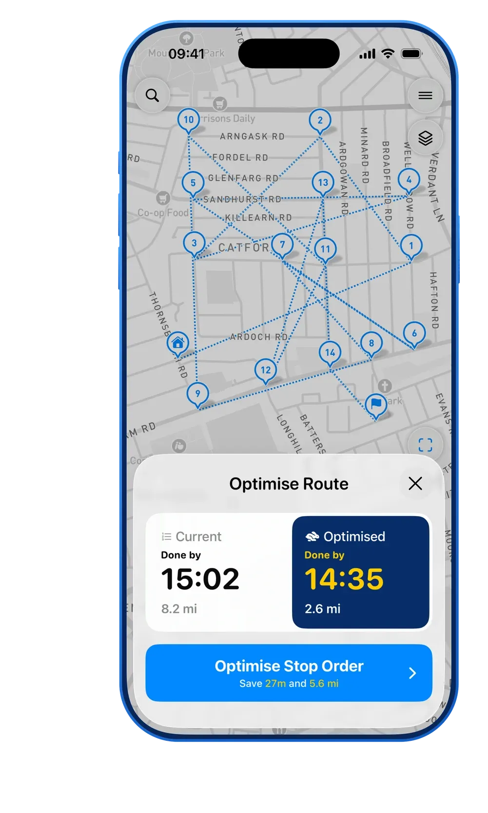 MyWay Route Planner Optimize Route