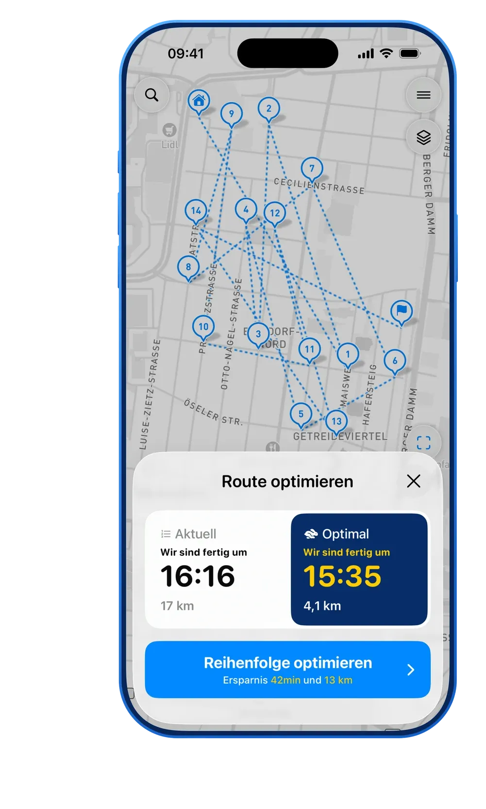 MyWay Route Planner Optimize Route