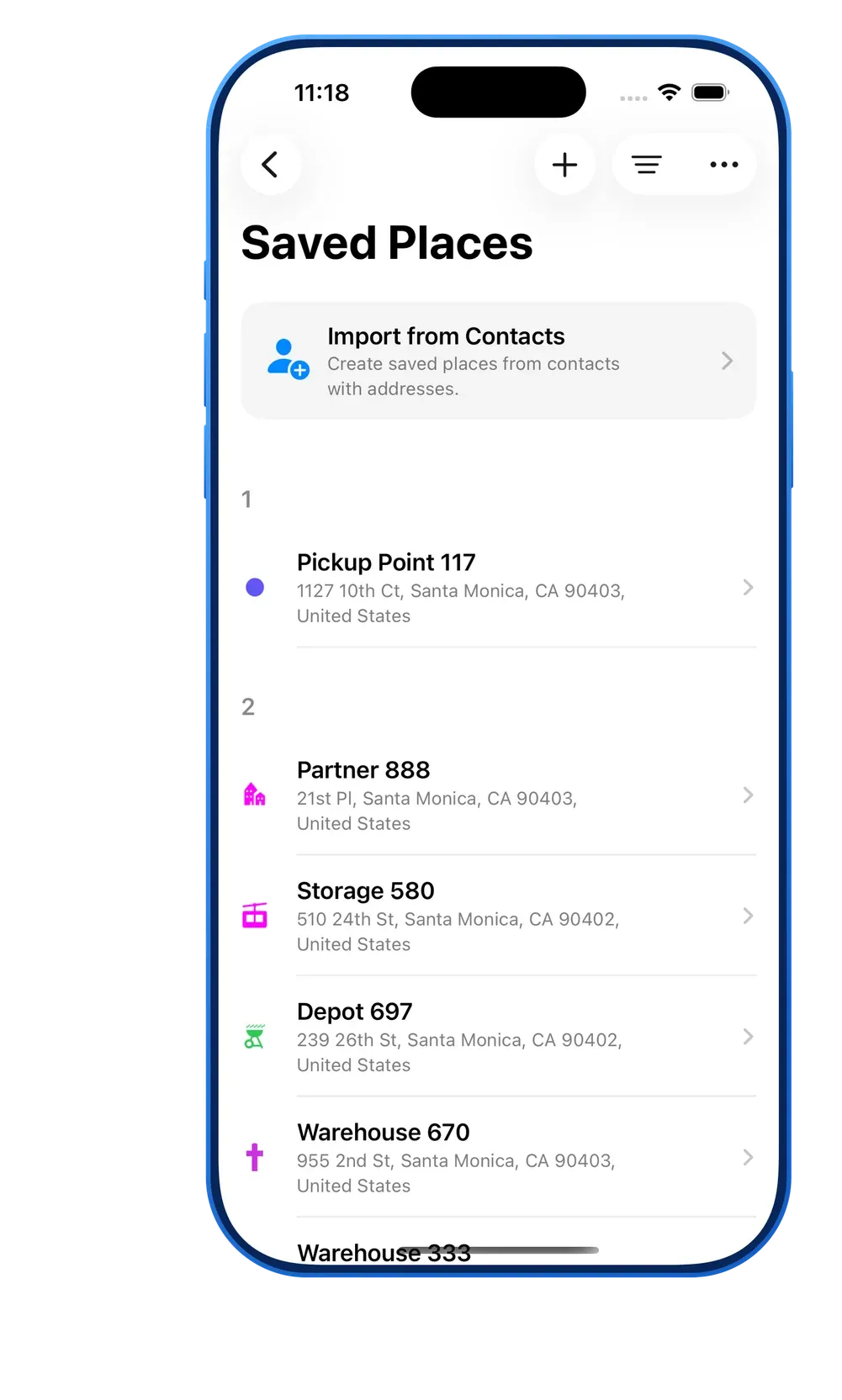MyWay Route Planner Favorite Places